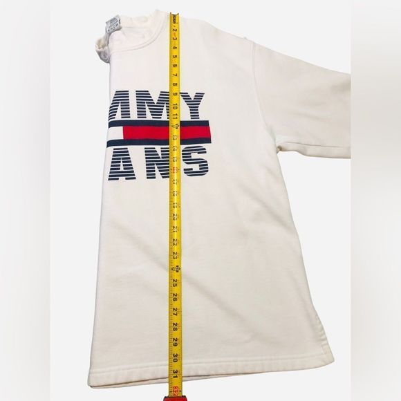 VTG 90s Tommy Hilfiger Sweatshirt Flag Spell Out Signature Jeans Sport Shirt XXL - Picture 10 of 12